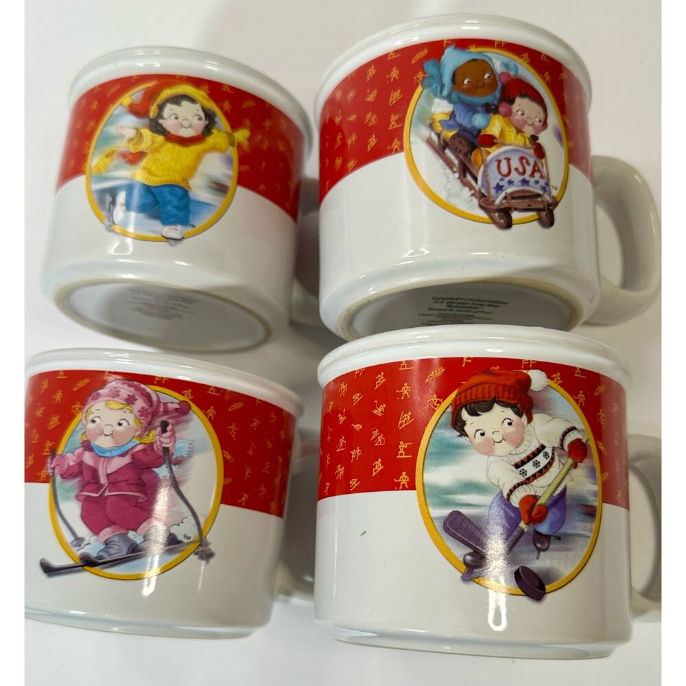 Vintage Campbell's Soup 2002 Salt Lake Olympic Soup Mugs Set of 4
